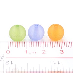 Colore misto rotondo satinato perline acriliche trasparenti&nbsp;X-PL705M