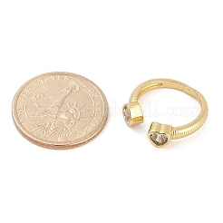 Открытые манжеты из латуни с микропаве и прозрачным цирконием для женщин&nbsp;LS-RJEW-M026-01G-02