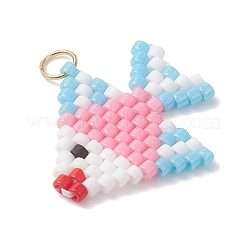 Подвески в виде рыбок из стеклянных бусин&nbsp;PALLOY-MZ01219-01