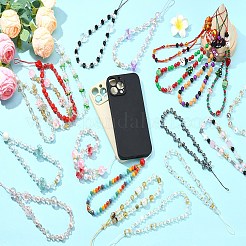 Sangles de téléphone portable en perles d'eau douce de culture naturelles et graines de verre&nbsp;HJEW-SZ00074