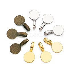 Клей из сплава в тибетском стиле на плоских подушечках для подвесок TIBE-TA0001-10