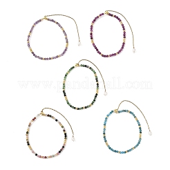 Verstellbare Armbänder mit Schiebeverschluss aus Natursteinperlen für Damen&nbsp;BJEW-JB14013