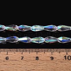 Нити из прозрачных стеклянных бусин-капель с покрытием цвета AB&nbsp;LS-EGLA-T029-08A