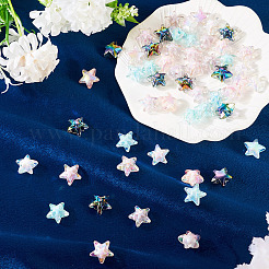 108 шт. 6-цветные радужные переливающиеся прозрачные акриловые бусины с УФ-покрытием OACR-TA0003-62