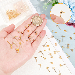 60 шт. 2-х размерный латунный шариковый гвоздик для серьги&nbsp;KK-PH0009-30