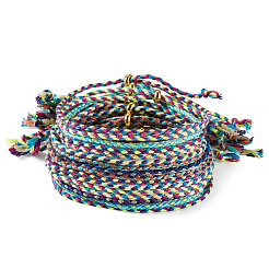16 Stück 8 Farben Baumwollkordel Silberarmbänder&nbsp;BJEW-TAC0059