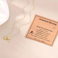 Латунные ожерелья с подвесками в виде пиклбола и креста&nbsp;FS-WGCEAF4-01