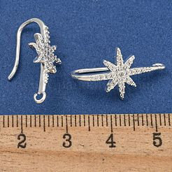 Ganci per orecchini in zirconi cubici con pavé di ottone placcato a cremagliera&nbsp;KK-O143-21S