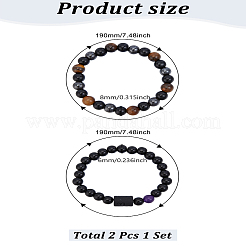 Bracelets extensibles naturels de pierres précieuses mélangées&nbsp;BJEW-LP0001-25E