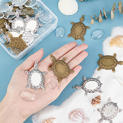 20 шт. подвеска из сплава черепаха 2 цвета кабошоны оправы DIY-PH0003-26