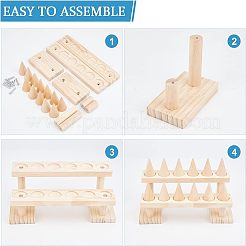 Собранные деревянные кольцевые дисплеи&nbsp;RDIS-WH0011-05