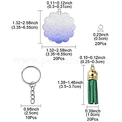 Наборы для изготовления брелоков с кисточками из акрилового диска своими руками&nbsp;DIY-FS0006-01C