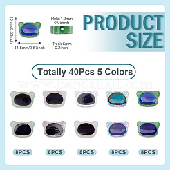 40шт 5 цвета двухцветные стеклянные бусины GLAA-TA0003-36