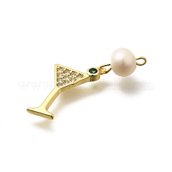 Ottone micro spianare pendenti zirconi&nbsp;KK-Z093-23G-02