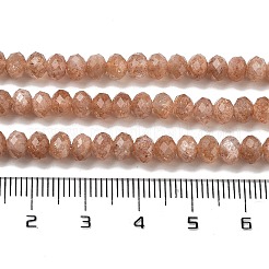 Нити бусин из натурального золота из солнечного камня G-B088-D18-02