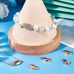 Шармы-соединители из латуни с микропаве из прозрачного кубического циркония&nbsp;KK-BBC0003-33