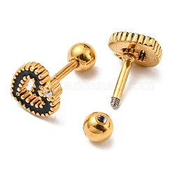 Серьги-гвоздики из нержавеющей стали 304 с ионным покрытием (IP) EJEW-Z034-13AG