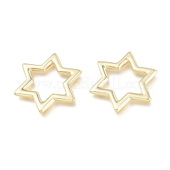 真鍮製フレームコネクター  六線星形  18KGP本金メッキ  27.5x23x2.5mm  内径：17x16.5mm&nbsp;KK-L185-45G