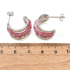 Boucles d'oreilles en laiton émaillé à placage en crémaillère&nbsp;KK-CBAB1AF-38B-P