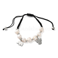 Регулируемые плетеные браслеты из нейлона BJEW-A036-01P