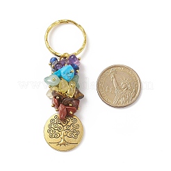 Porte-clés pendentif pierre gemme naturelle chakra&nbsp;KEYC-JKC00414-02