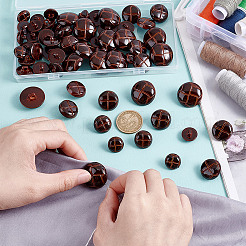 60 шт. 4-х видов пластиковых пуговиц на ножке BUTT-HY0001-19B