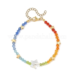 Bracelets en verre AB couleur étoile et en verre K9 biconique à facettes pour femmes&nbsp;BJEW-TA00772