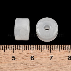 2色の不透明アクリル製天然石風ビーズ  コラム  ホワイト  12x8mm  穴：3mm  約526個/500g&nbsp;AC-CBA3EFE-02A