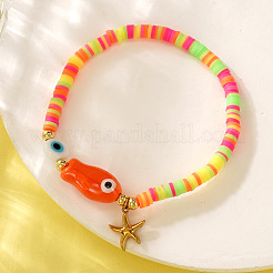 Фарфоровый браслет с подвесками в виде рыбок и морских звезд&nbsp;CM3772