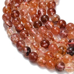 Нити бусин из натурального красного гематоидного кварца/железистого кварца класса А&nbsp;G-L642-B10-6mm