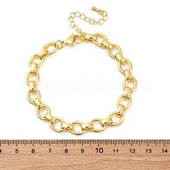 Латунные овальные звенья цепи браслеты для женщин мужчин&nbsp;LS-BJEW-K273-06G