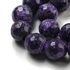 Граненые бусины из натурального огненного агата с треском&nbsp;G-F447-12mm-J09