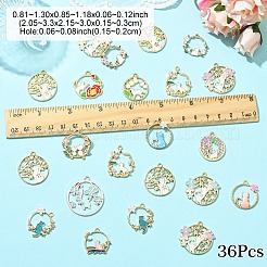 36шт 18 стиля подвески из сплава с эмалью&nbsp;ENAM-YW0005-12