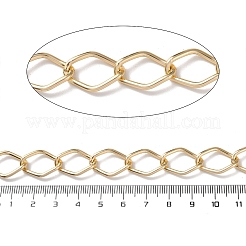 酸化アルミニウムツイスト菱形リンク チェーン  溶接されていない  スプールで  ゴールドカラー  19x13x2mm  約82.02フィート（25m）/ロール&nbsp;CHA-E003-09G