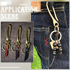 3шт 3-х цветные брелки из коровьей кожи KEYC-SC0001-64