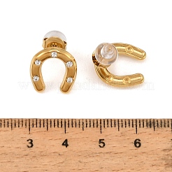 Orecchini a lobo da donna in acciaio inossidabile 304 con pavé di zirconi cubici.&nbsp;SA-CBAF36C-03G