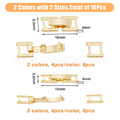 16 шт. 4 стиля экологически чистых латунных застежек для часового ремешка KK-FH0007-10