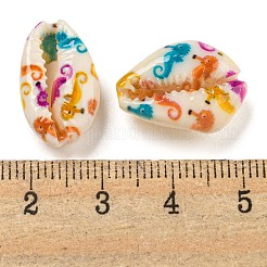 Bedruckte natürliche Muschelperlen&nbsp;BSHE-G037-01B