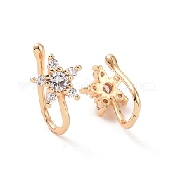 Серьги-каффы со звездами из прозрачного кубического циркония ZIRC-I064-09G