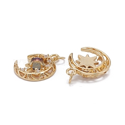 Латунные подвески из прозрачного кубического циркония с микропаве&nbsp;X1-ZIRC-C024-06G-01