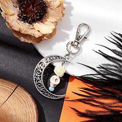 Подвески из синтетической бирюзы и смолы в виде черепа&nbsp;HJEW-JM01971-03