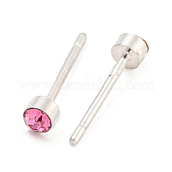 Boucle d'oreille en laiton plaqué en laiton micro pavé de zircone cubique&nbsp;EJEW-C102-37P-06