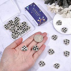 合金ラインストーンペンダント30個。  エナメルスタイル  ハートチャーム  プラチナ  19.5x19x2mm  穴：2mm&nbsp;ENAM-SC0008-21P