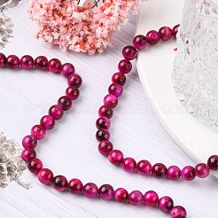 Натуральной розовой тигровый глаз бисер нитей&nbsp;G-G099-6mm-12