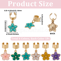 6 шт. 6-х цветный эмалированный сплав стетоскоп подвесные украшения&nbsp;HJEW-SP0001-34