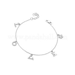 Подарок на день святого валентина 925 браслет с подвеской в виде любви из стерлингового серебра с кубическим цирконием TS-B303-S