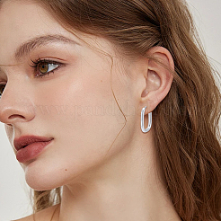 6ペア2色304ステンレススチールオーバルフープピアス  ミックスカラー  16.5x11.5~12.5x2mm  ピン：1mm  3pairs / color&nbsp;EJEW-BBC0002-37B