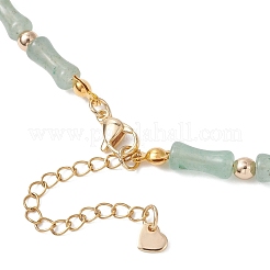 Colliers de perles en bambou avec joint en aventurine verte naturelle et hématite synthétique non magnétique&nbsp;NJEW-JN05725-02