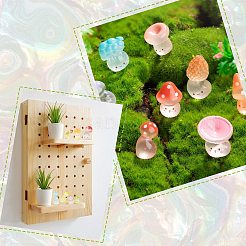 60 шт. 15 стиля светящихся смоляных грибовидных украшений&nbsp;DJEW-CJ0001-19