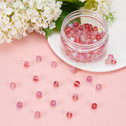 DIY 合成ムーンストーン ビーズ ストレッチ ブレスレット メイキング キット  弾性糸で  レッド  ビーズ：8mm  穴：1mm  100個/箱&nbsp;DIY-SC0012-84G